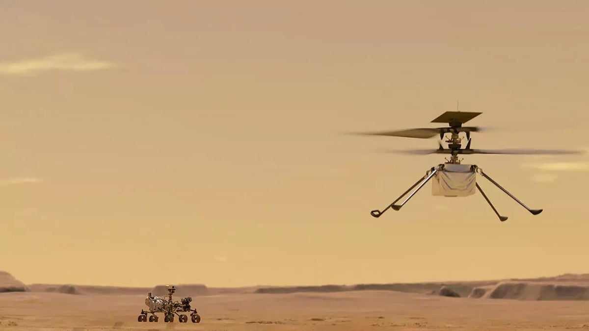 Helikopter Ingenuity wykonuje swój pierwszy lot na Marsie